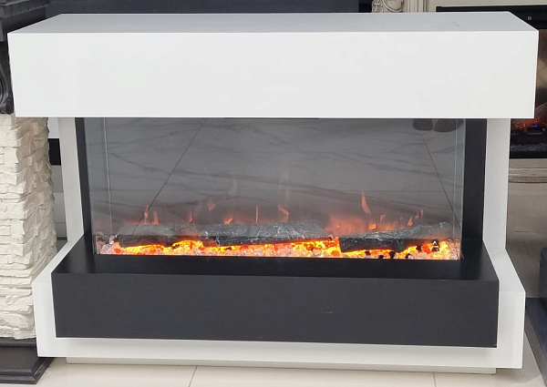 Каминокомплект Cube 36 - Белый с черным с очагом Astra 36 RF (выставочный образец)_8 Каминокомплект Cube 36 - Белый с черным с очагом Astra 36 RF (выставочный образец)_8