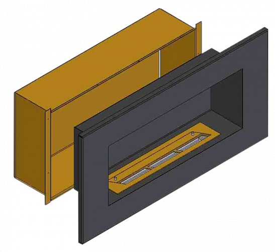 Теплоизоляционный корпус ZeFire для встраивания в мебель для очага 1400 мм_2